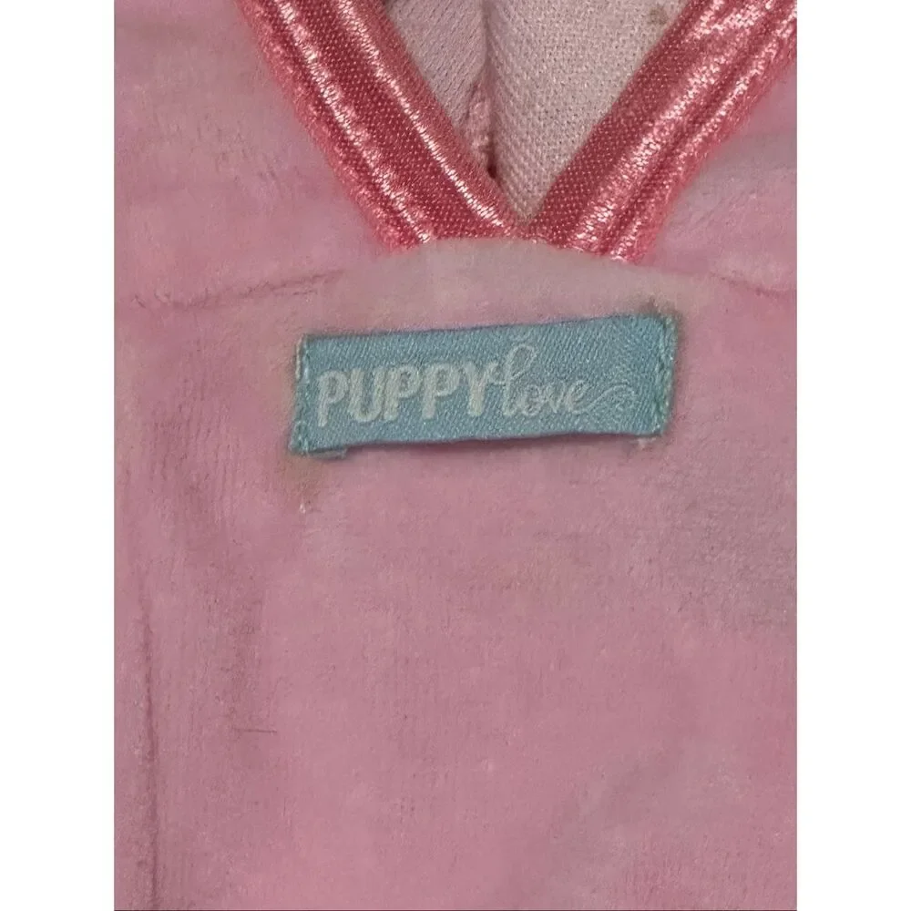 Puppy Love Pink Dog Sweatshirt Hoodie Size M Girly Girl Bow